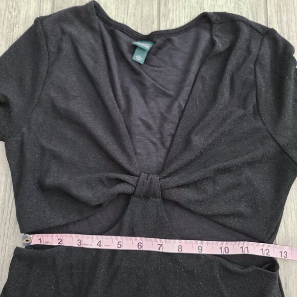 Wild Fable women's long sleeve black formal fitted v-neck dress size medium - Picture 8 of 11